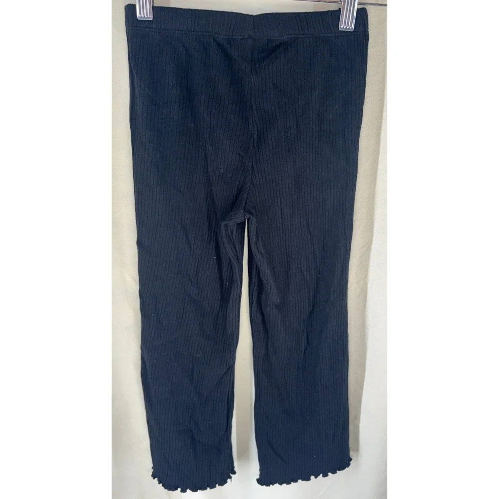 Calvin Klein Jeans Girls Pants 6X Black Ribbed Knit Pull-On Lounge NWOT